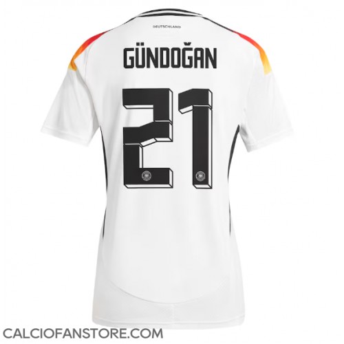 Maglia Calcio Germania Ilkay Gundogan #21 Prima Divisa Donna Europei 2024 Manica Corta